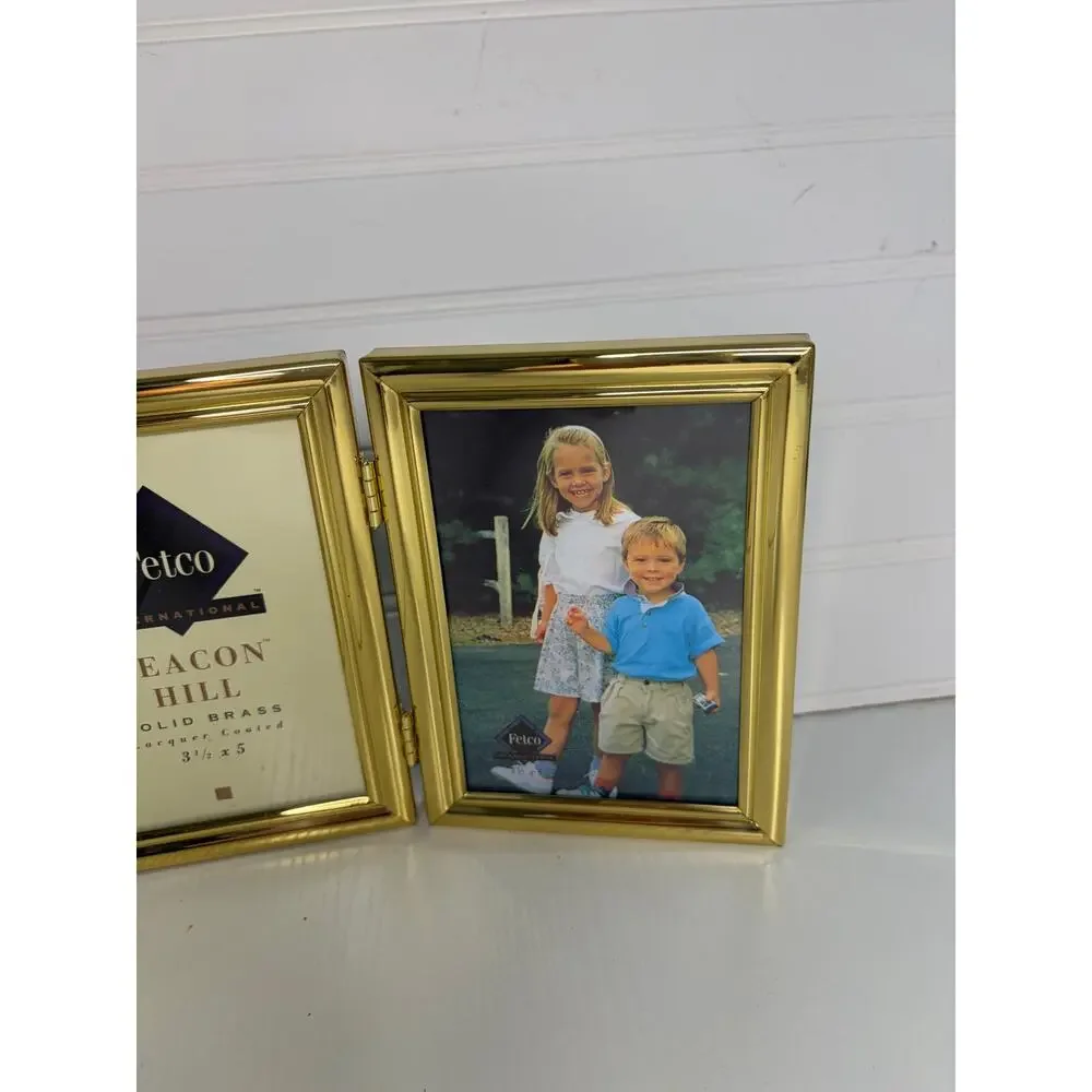 Fetco International Beacon Hill Solid Brass Picture Frames Tri Fold 5